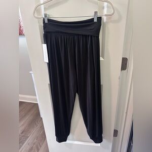 Athleta NWT Fold-Over Waist Black Harem Pants